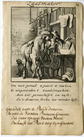 Antique Print-PROFESSION-ZAALMAKER-SADDLE MAKER-Luyken-1720