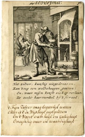 Antique Print-PROFESSION-ZILVERSMIT-SILVERSMITH-Luyken-1720