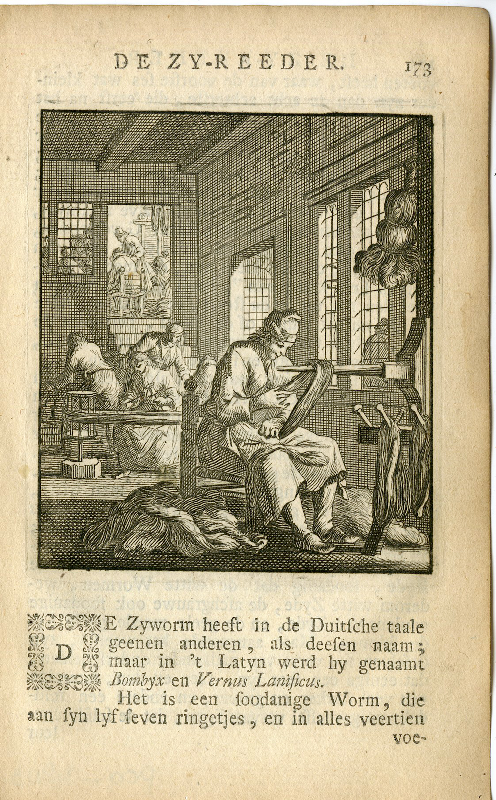 , Antique Print-PROFESSION-ZY-REEDER-SILK SPINNER-Luyken-c.1700, Pictura Antique Prints