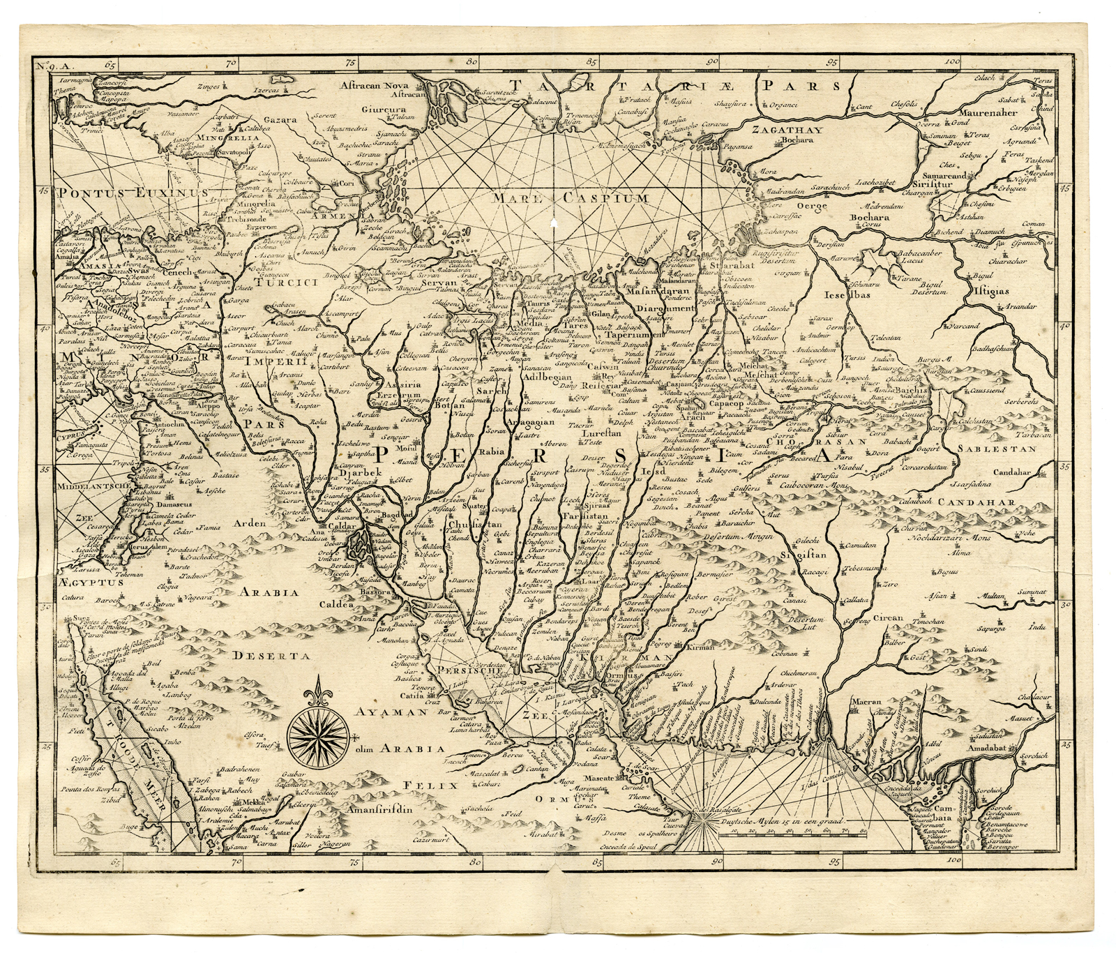 , Antique Map – PERSIA-IRAN-IRAQ-VALENTIJN – 1724, Pictura Antique Prints