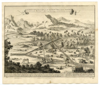Antique Print - ELEPHANT ENCLOSURE-HUNT-CEYLON-SRI LANKA-PHILIPS after VALENTIJN - 1724
