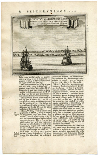 Antique Print - TASMANIA-VAN DIEMENS LAND-OTTENS after VALENTIJN - 1724