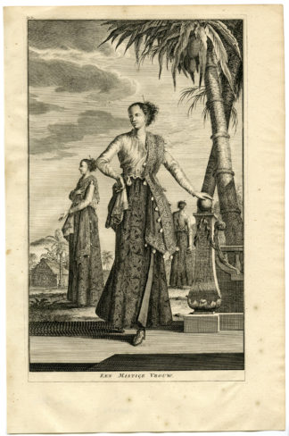 Antique Print - WOMAN-NATIVE-MOLUCCAS-MISTICE-COSTUME-PALM TREE-VALENTIJN-VOC - 1724