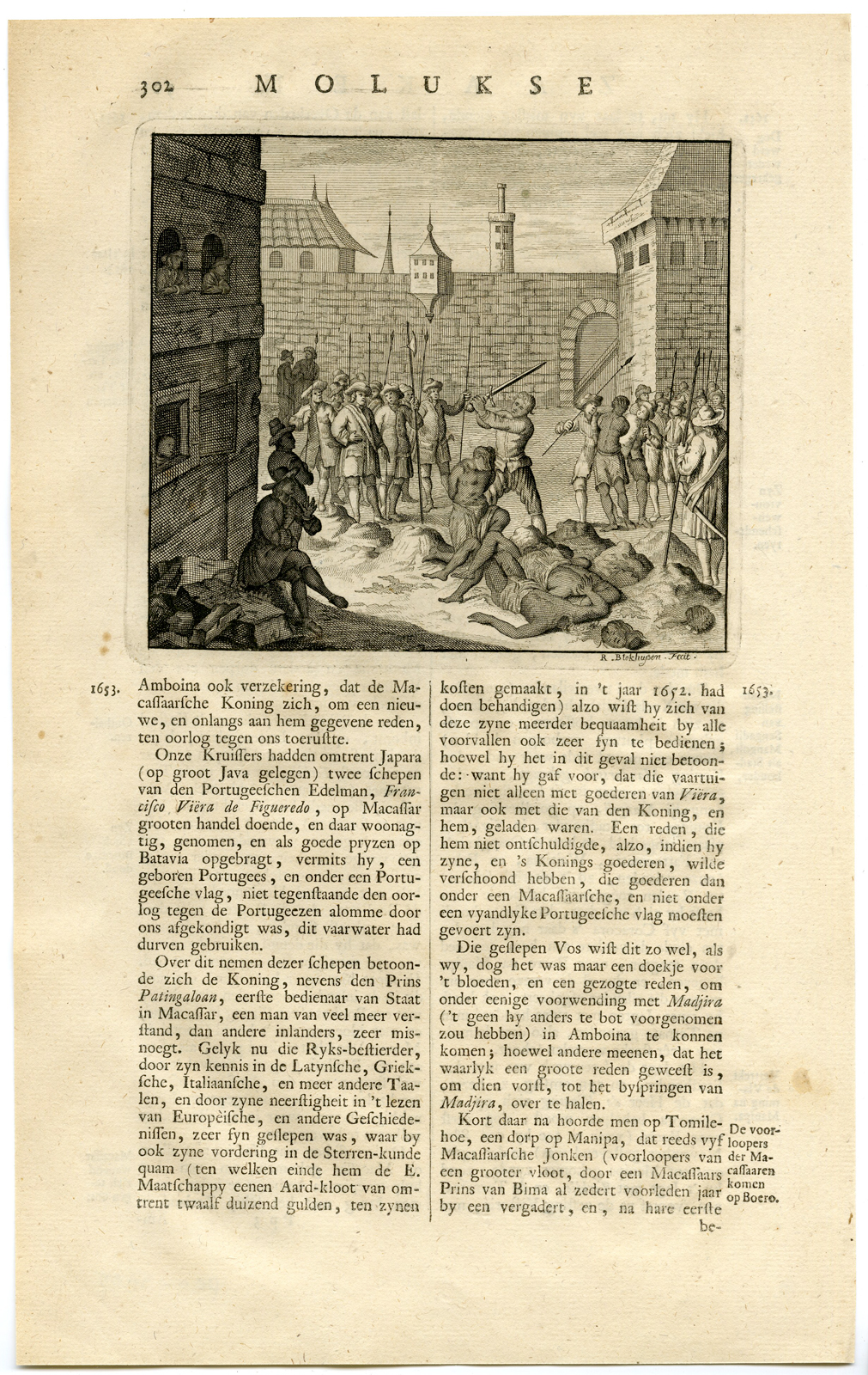, Antique Print – TERNATE-REGENT TERBILE-BEHEADING-MALUKU ISLANDS-VALENTIJN-VOC – 1724, Pictura Antique Prints