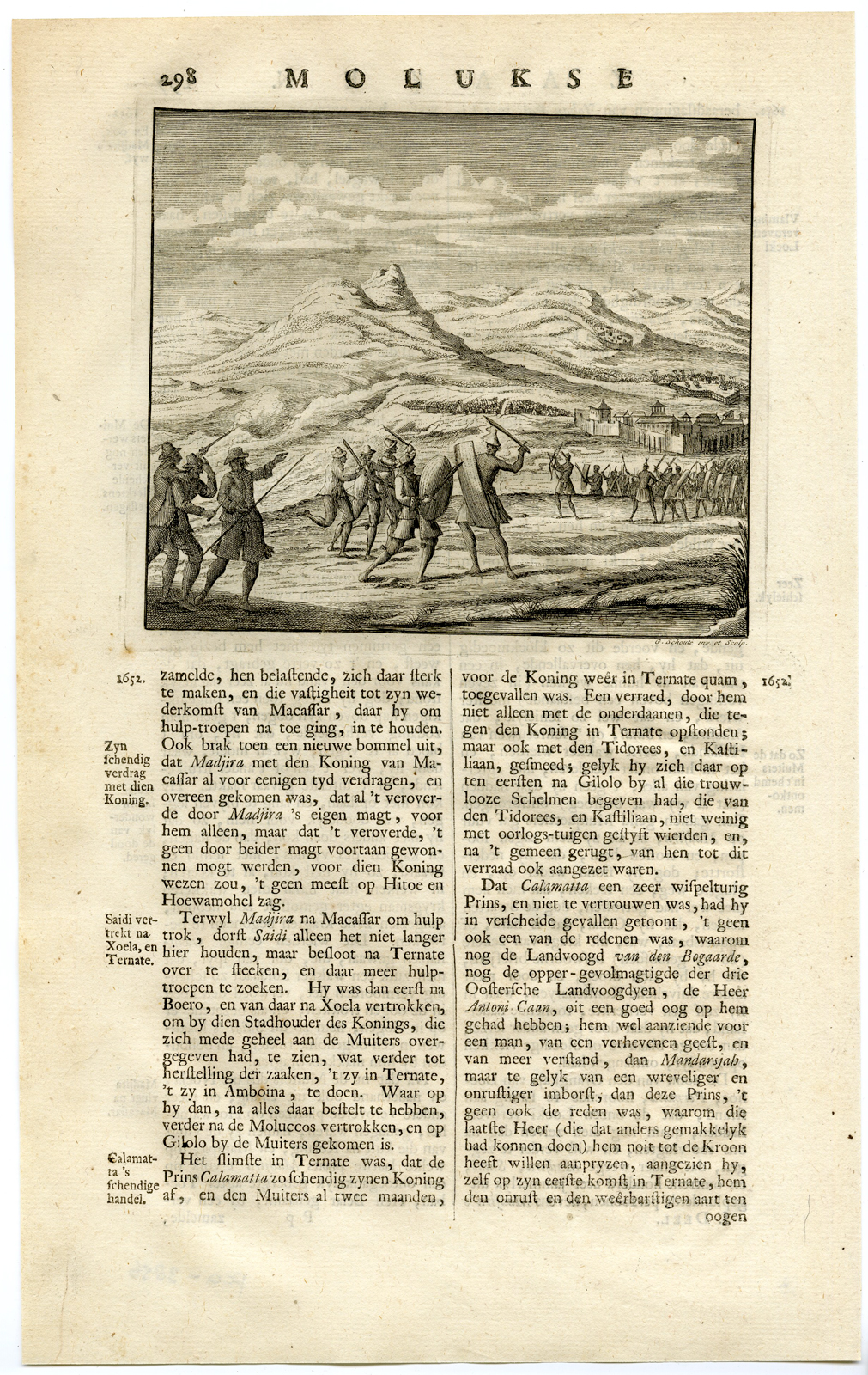 , Antique Print – TERNATE-BATTLE-WAR-MALUKU ISLANDS-INDONESIA-VALENTIJN-VOC – 1724, Pictura Antique Prints