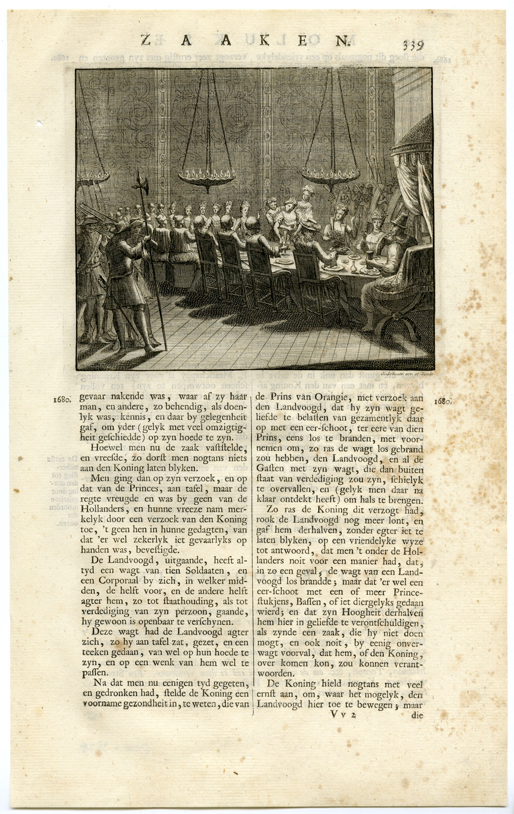 , Antique Print – TERNATE-KING-DINNER-MALUKU ISLANDS-INDONESIA-VALENTIJN-VOC – 1724, Pictura Antique Prints