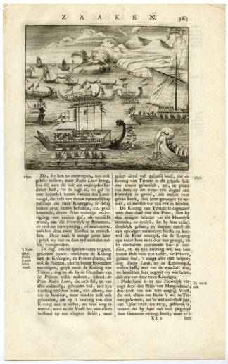 Antique Print - SHIPS-FLEET-MOLUCCAS-MALUKU ISLANDS-INDONESIA-VALENTIJN-VOC - 1724