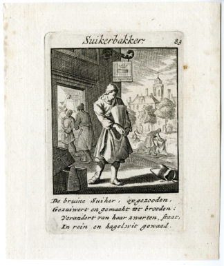 Antique Print-PROFESSION-SUIKERBAKKER-SUGAR BAKER-Luyken-c.1700