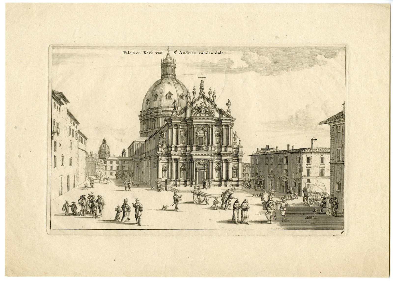 , Antique Print – ROME-PAPAL PALACE-ST. ANDREW-SWIDDE after unknown artist – c.1680, Pictura Antique Prints
