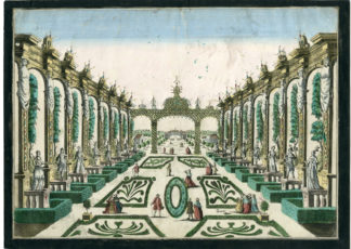 Antique Optical Print - CLASSICAL GARDENS-ST. PETERSBURG [Anomymous, c.1780]