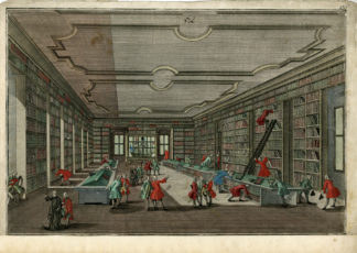 Antique Optical Print - LIBRARY OF GÖTTINGEN [Georg Daniel Heumann, Probst, c.1780]