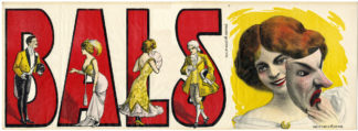 Antique Print - BALL-MASKED-MASQUEE-POSTER-ANONYMOUS - c.1920