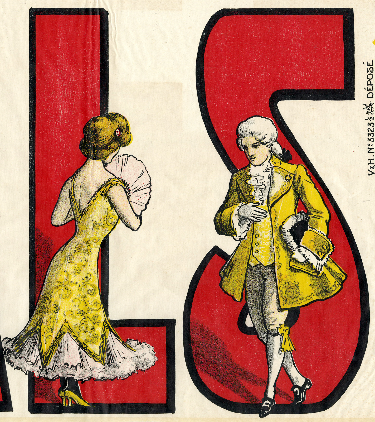 , Antique Print – BALL-MASKED-MASQUEE-POSTER-ANONYMOUS – c.1920, Pictura Antique Prints