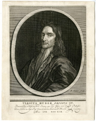 Antique Print - PORTRAIT ULRICUS HUBER-LAW PROFESSOR-SLUITER-SLUYTER after own design - 1692