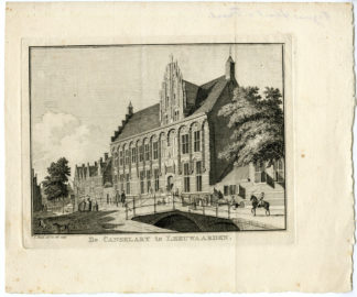 Antique Print - Kanselarij-Court House-Leeuwarden [after C. Pronk, 1754]