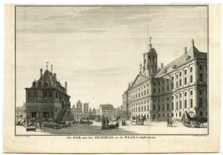Antique Print - Dam Square-City Hall-Waag-Amsterdam [J.C. Philps after C. Pronk, 1743]