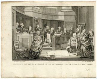 Antique Religious Print - Holy Supper at the Lutheran Church-Amsterdam [Jan Lucas van Beek, 1785 ]