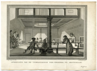 Antique Religious Print - Meeting Quakers-Amsterdam [ C. Philips Jacobz after P. Wagenaar, c.1780]
