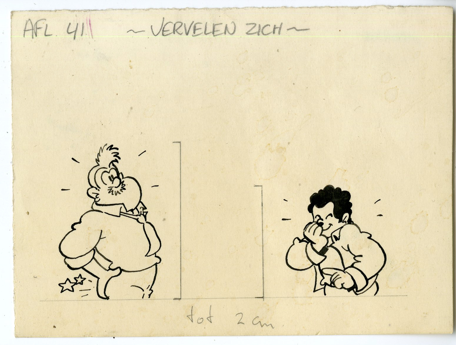 Pco 7410 416x315 Antique Drawing - GEORGE AND JIMMY-SJORS EN SJIMMIE-VAN DER KROFT after own design - 1980