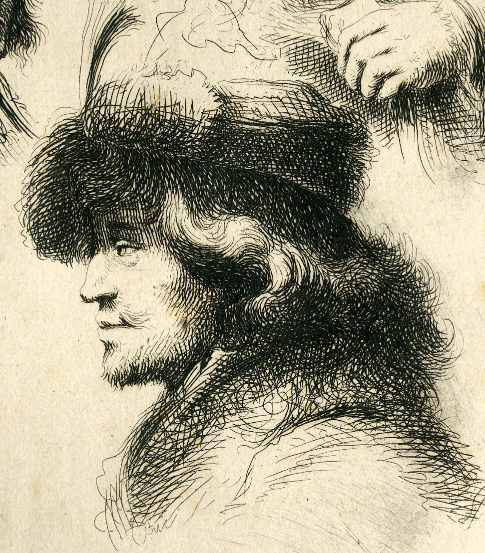 Pco 7785 416x475 Antique Print - FIGURE STUDIES-CLAUSSIN after REMBRANDT - c.1800 - Image 2