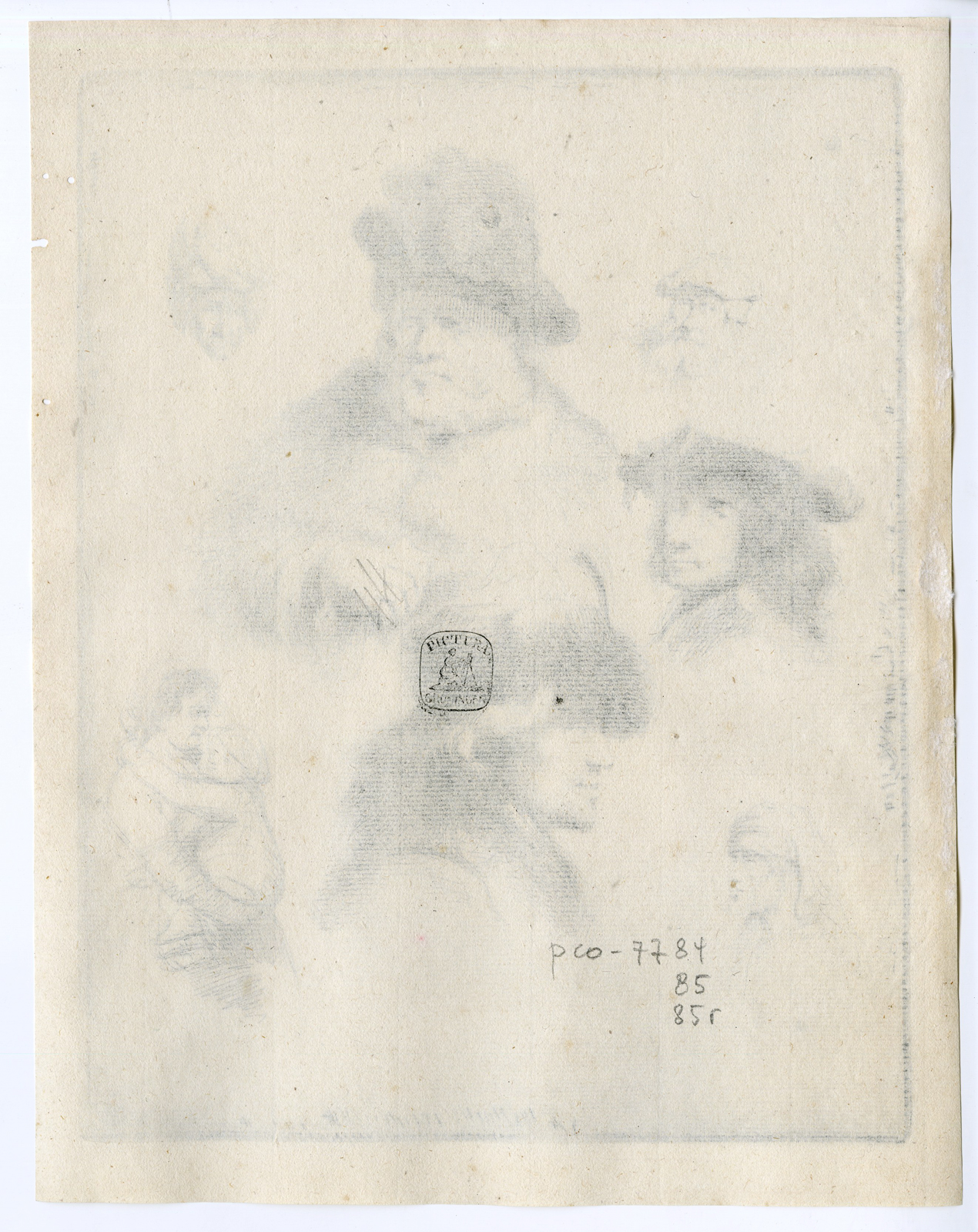 Pco 7785r 416x524 Antique Print - FIGURE STUDIES-CLAUSSIN after REMBRANDT - c.1800 - Image 3
