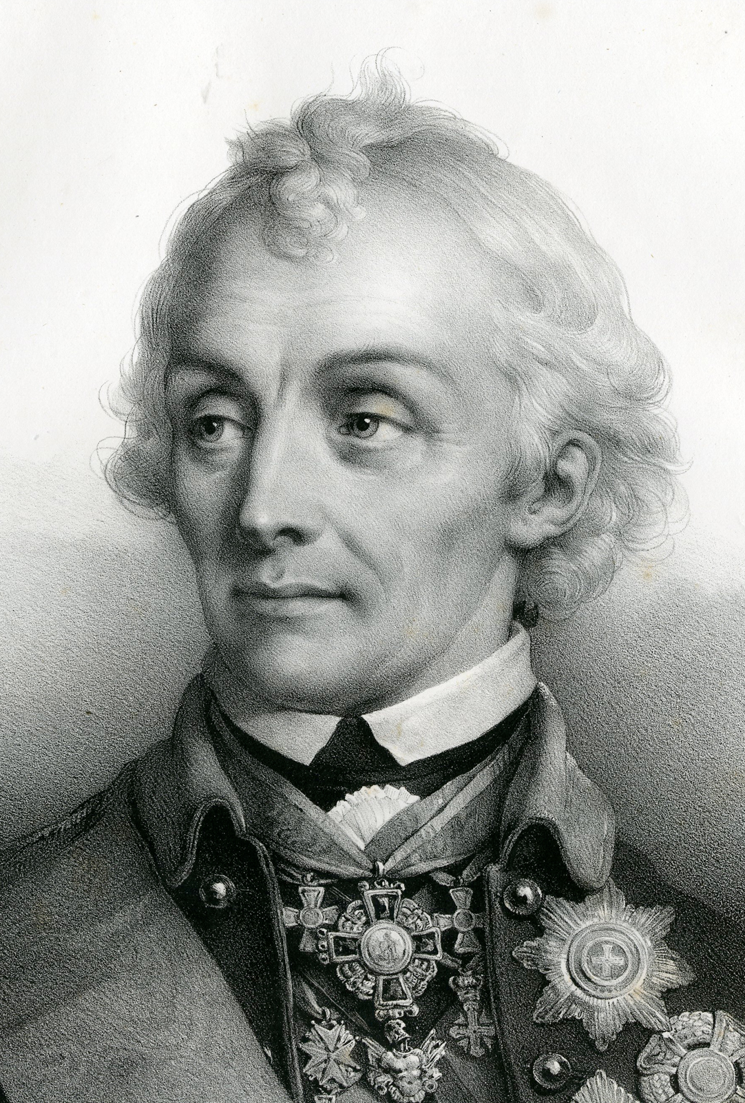 , Antique Print – PORTRAIT-ALEXANDER SUVAROV-RUSSIAN GENERAL-GREVEDON-MOTTE after own design – 1828, Pictura Antique Prints