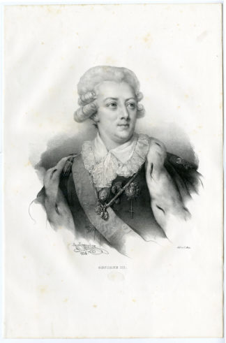 Antique Print - PORTRAIT-GUSTAVE III-KING SWEDEN-GREVEDON-MOTTE after own design - 1828