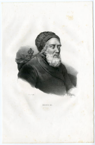 Antique Print - PORTRAIT-GEORGE III-KING OF GREAT BRITIAN-GREVEDON-MOTTE after own design - 1828