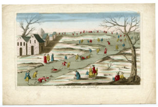 Antique Print - Ice-Winter scene-Gentilly [Publ. by Mesard, c. 1770]