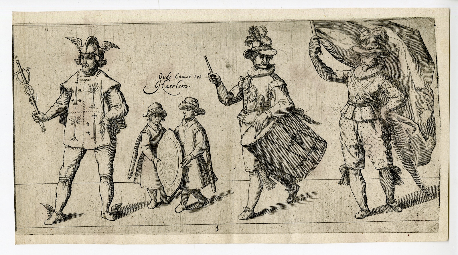 , Antique Print – RHETORICIAN CHAMBER OF HAARLEM-DRAMA-HEYNS – 1607, Pictura Antique Prints