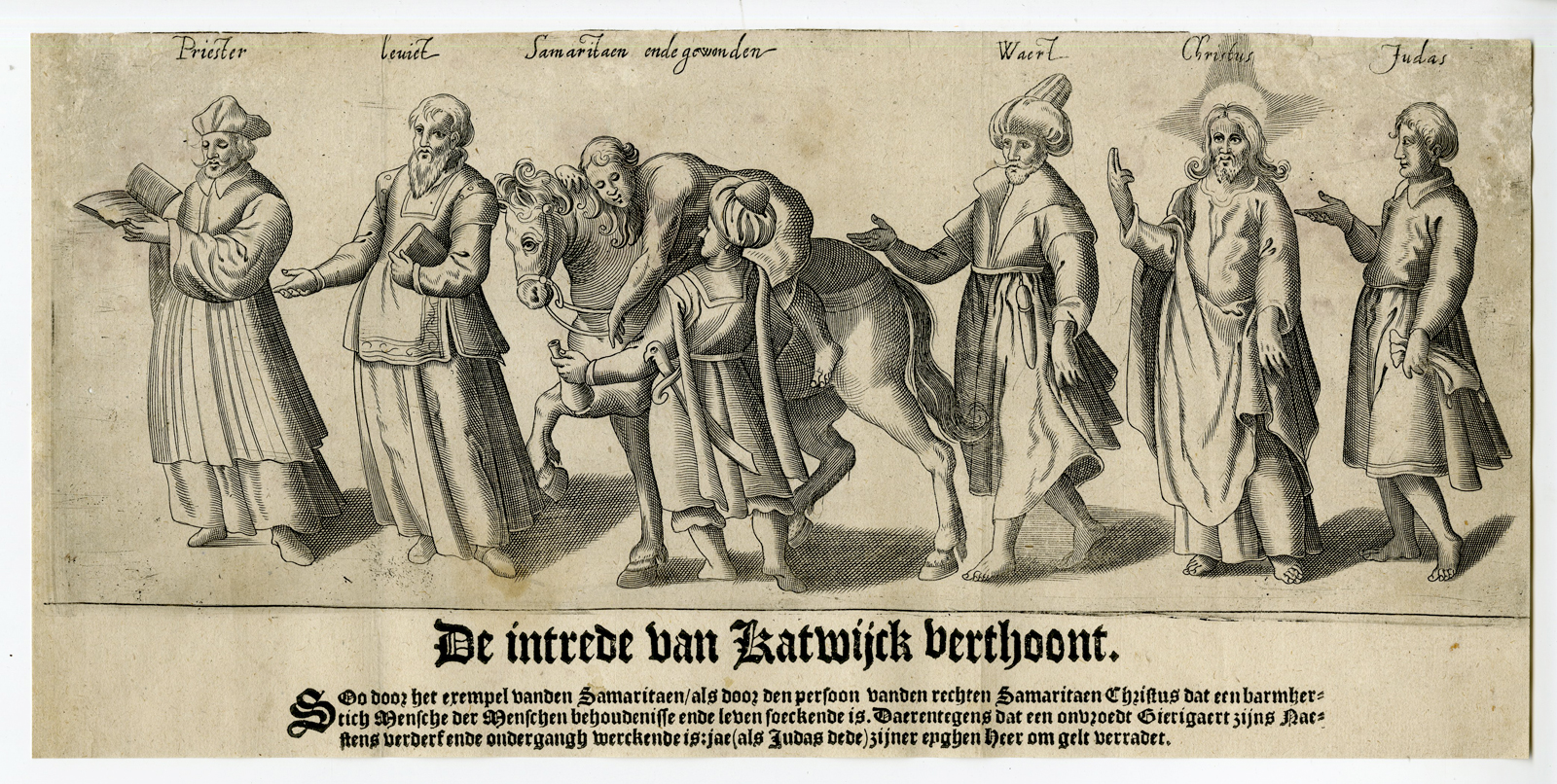 , Antique Print – RHETORICIAN CHAMBER OF KATWIJK-DRAMA-HEYNS – 1607, Pictura Antique Prints