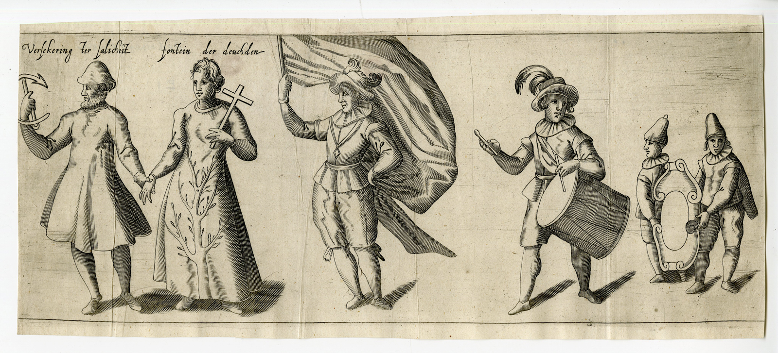 , Antique Print – RHETORICIAN CHAMBER OF HAZERSWOUDE-DRAMA-HEYNS – 1607, Pictura Antique Prints