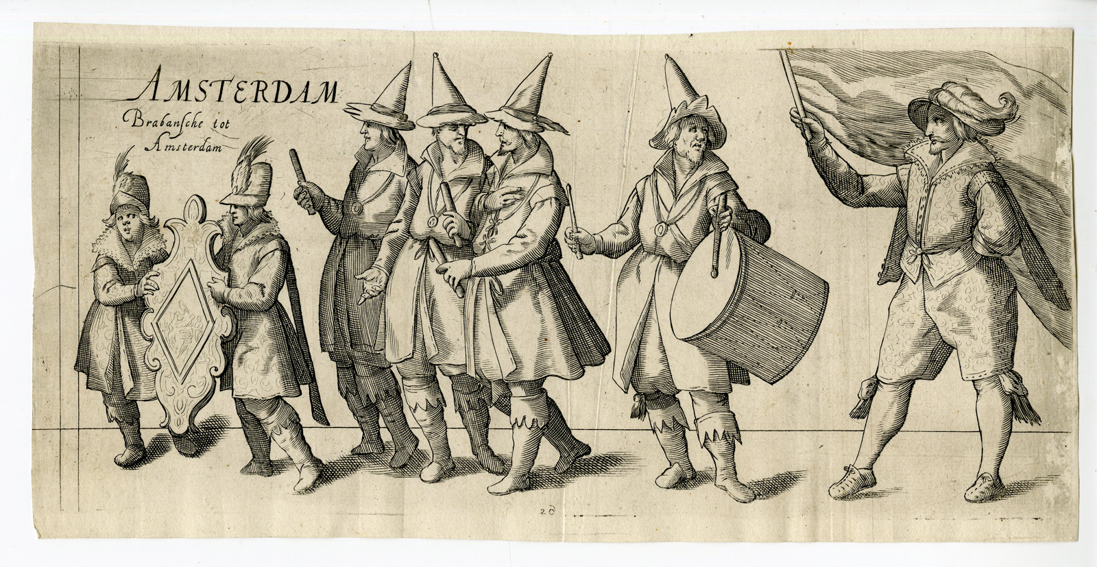 , Antique Print – RHETORICIAN CHAMBER BRABANT-AMSTERDAM-DRAMA-HEYNS – 1607, Pictura Antique Prints