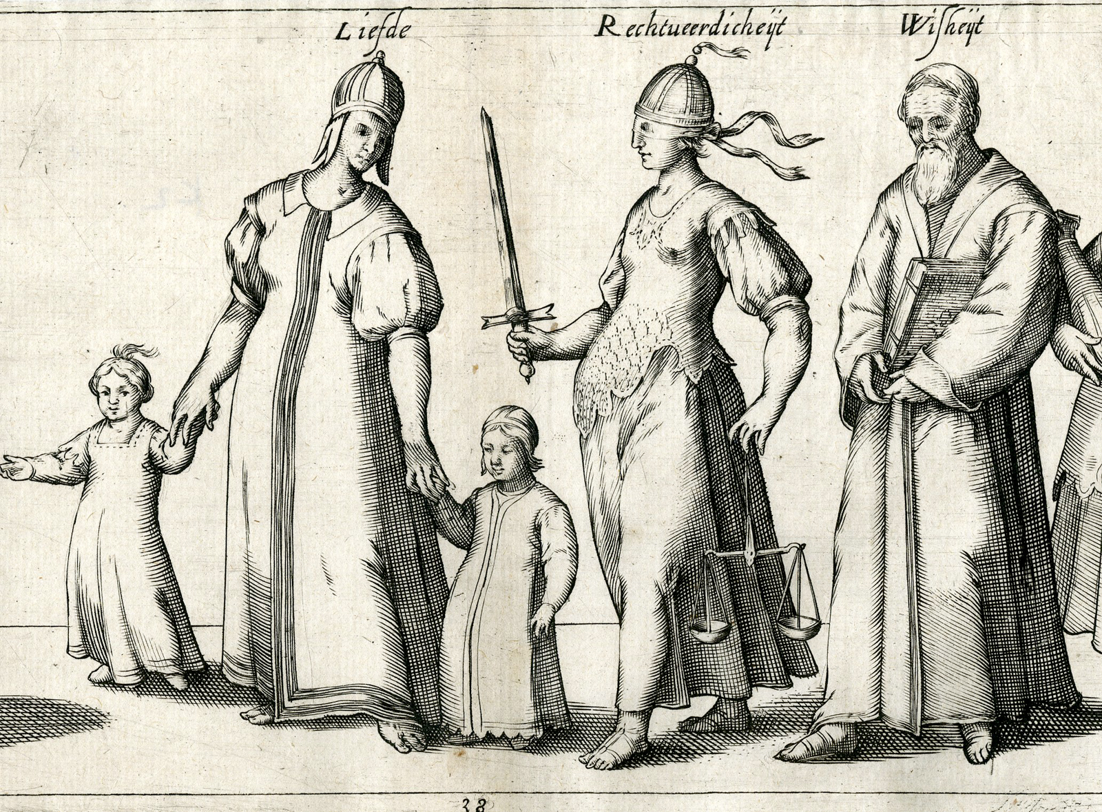 , Antique Print – RHETORICIAN CHAMBER THE HAGUE-DRAMA-VIRTUES-HEYNS – 1607, Pictura Antique Prints