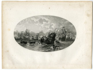 Antique Print - THE SPANISH ARMADA-SEABATTLE-FLEET-STEELINK after LENNEP - 1880