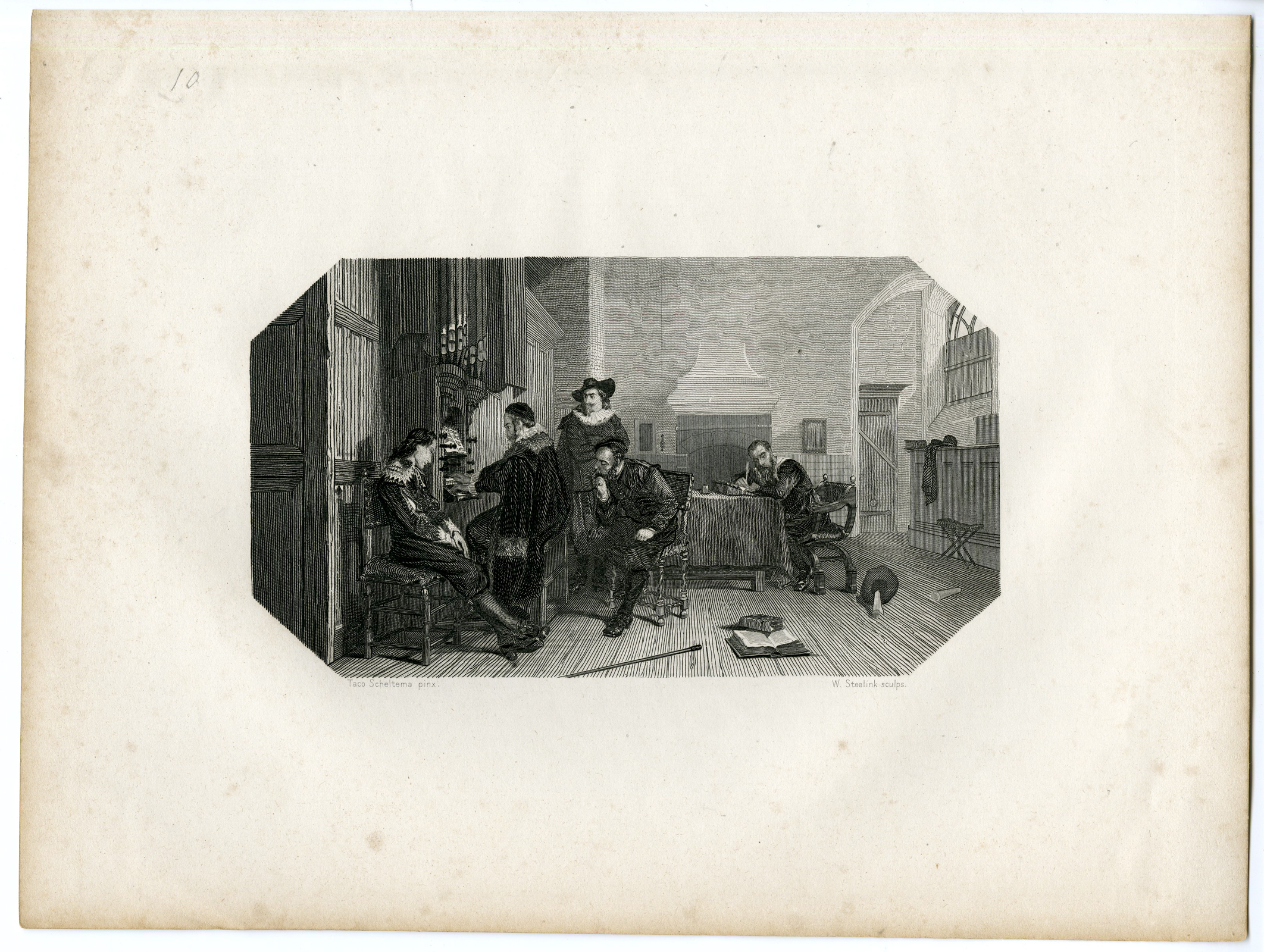 , Antique Print – JAN PIETERS SWEELINCK-MUSICAL GENIUS-STEELINK after LENNEP – 1880, Pictura Antique Prints