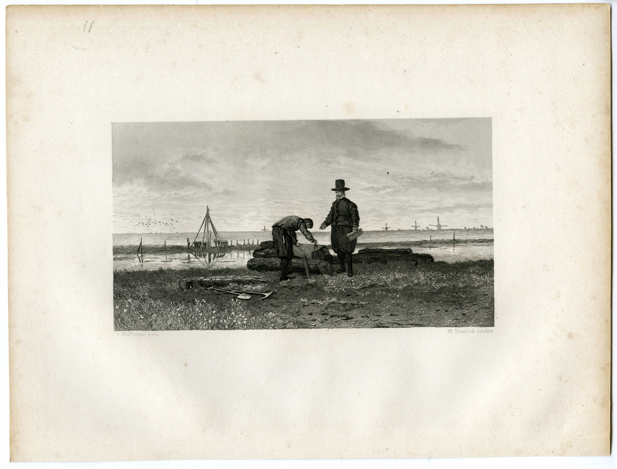 , Antique Print – JAN ADRAENSZ LEEGHWATER-WATER ENGINEER-STEELINK after LENNEP – 1880, Pictura Antique Prints