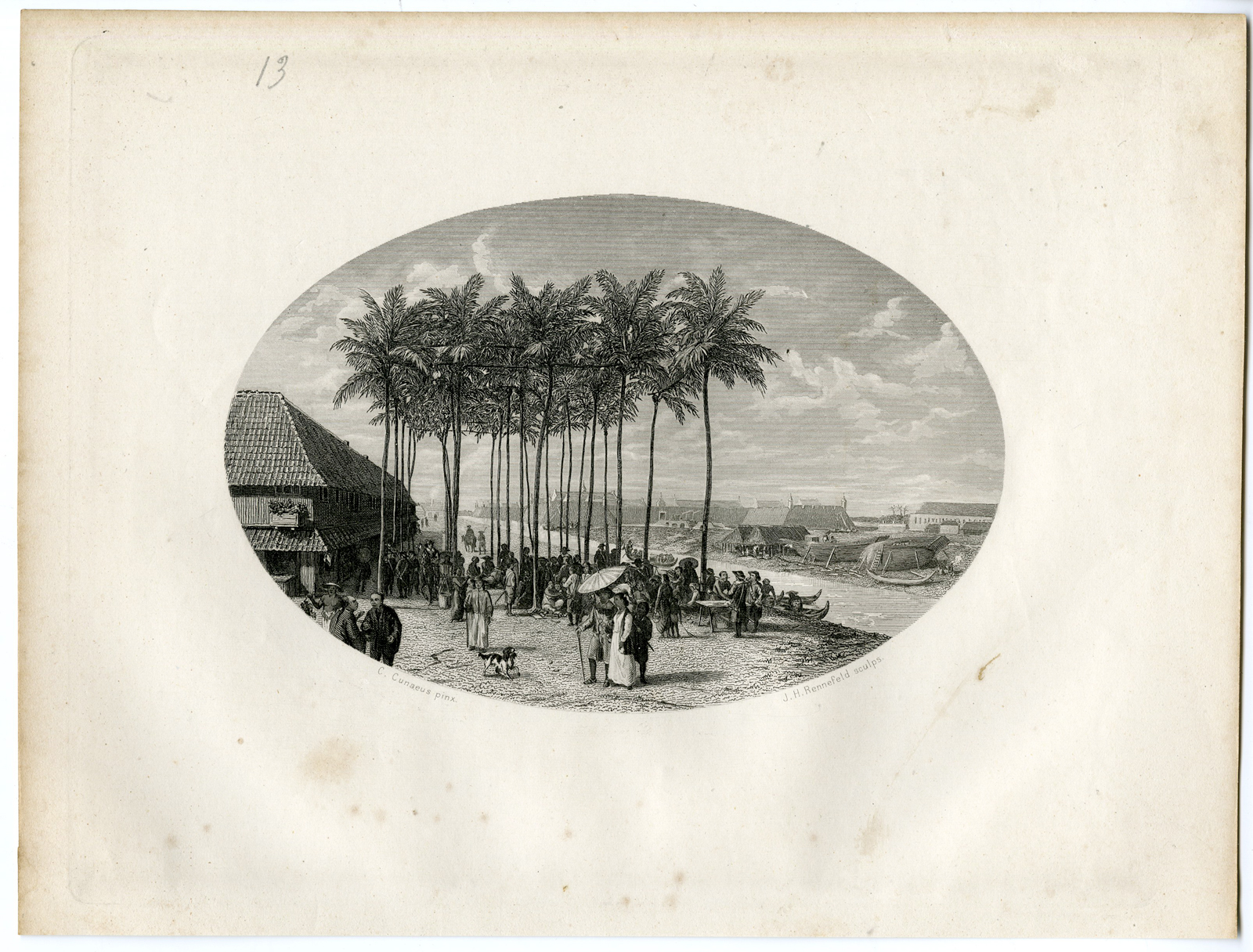, Antique Print – FOUNDING BATAVIA-INDONESIA-STEELINK after LENNEP – 1880, Pictura Antique Prints