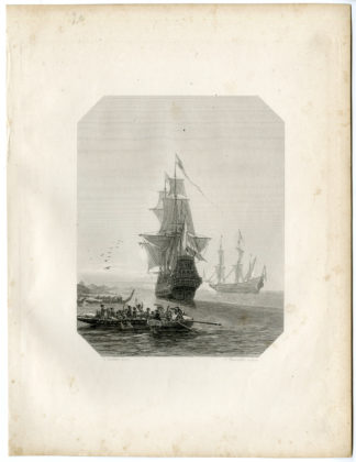 Antique Print - ABEL TASMAN-AUSTRALIA-TASMANIA-STEELINK after LENNEP - 1880