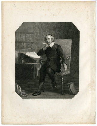 Antique Print - JOOST VAN DEN VONDEL-POET-STEELINK after LENNEP - 1880