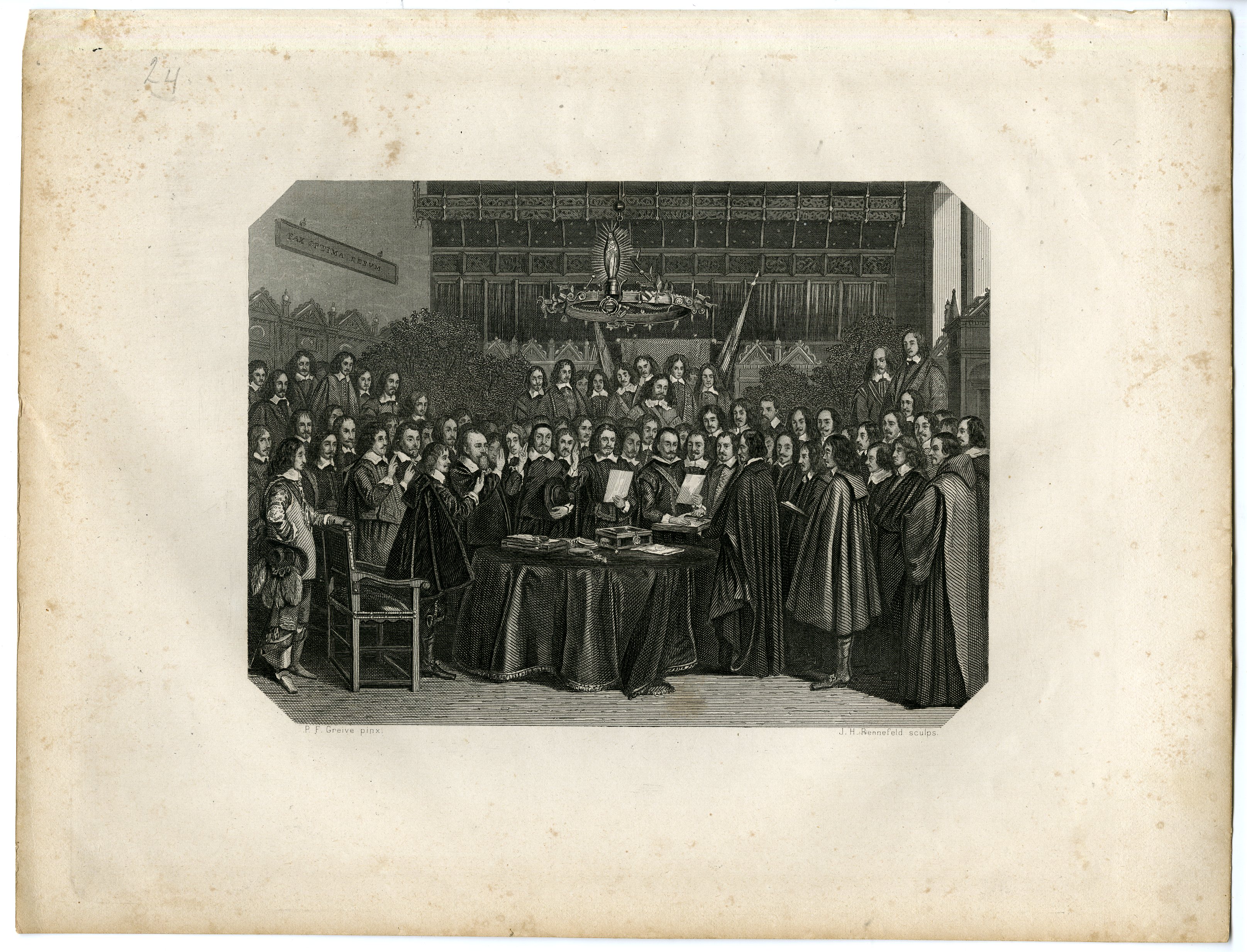 Pco 8147 416x318 Antique Print - PEACE TREATY-MUNSTER-STEELINK after LENNEP - 1880