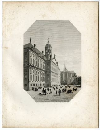 Antique Print - TOWN HALL-AMSTERDAM-STEELINK after LENNEP - 1880