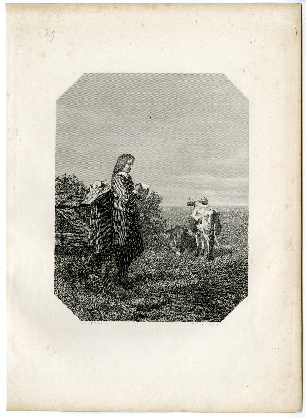 , Antique Print – PAULUS POTTER-DUTCH PAINTER-STEELINK after LENNEP – 1880, Pictura Antique Prints