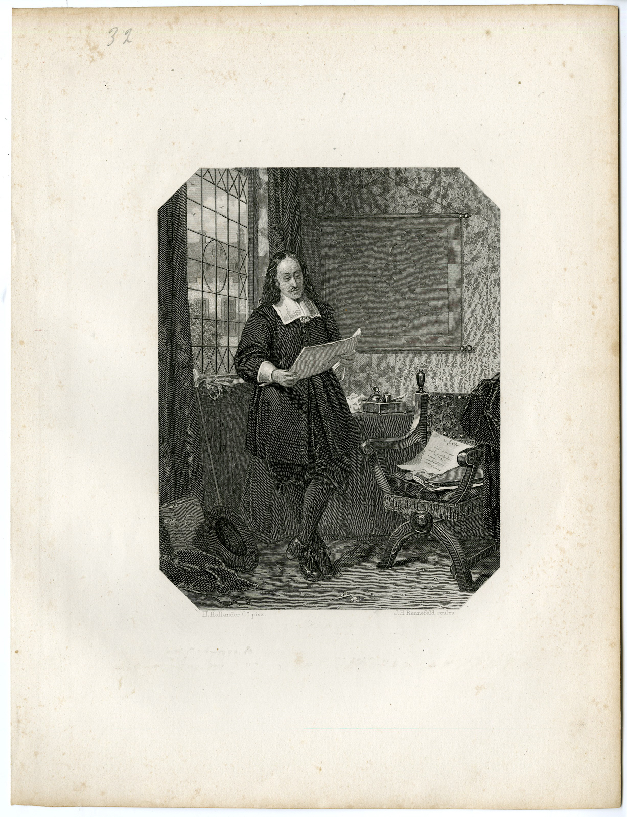 , Antique Print – JAN DE WITT-DUTCH POLITICIAN-STEELINK after LENNEP – 1880, Pictura Antique Prints