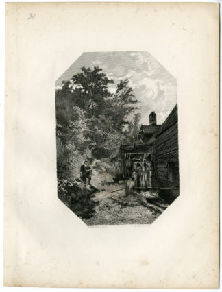 Antique Print - JACOB RUYSDAEL-LANDSCAPE-PAINTER-STEELINK after LENNEP - 1880