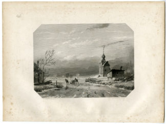 Antique Print - WINTER-YEAR 1740-STEELINK after LENNEP - 1880