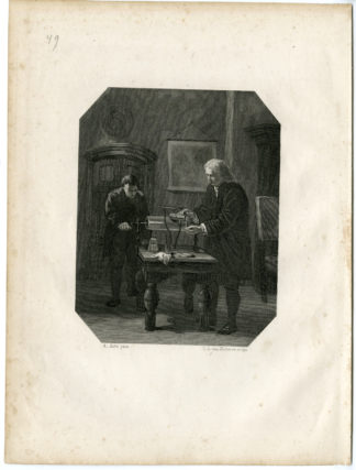 Antique Print - MUSSCHENBROEK-CUNAEUS-SCIENTISTS-INVENTOR-STEELINK after LENNEP - 1880