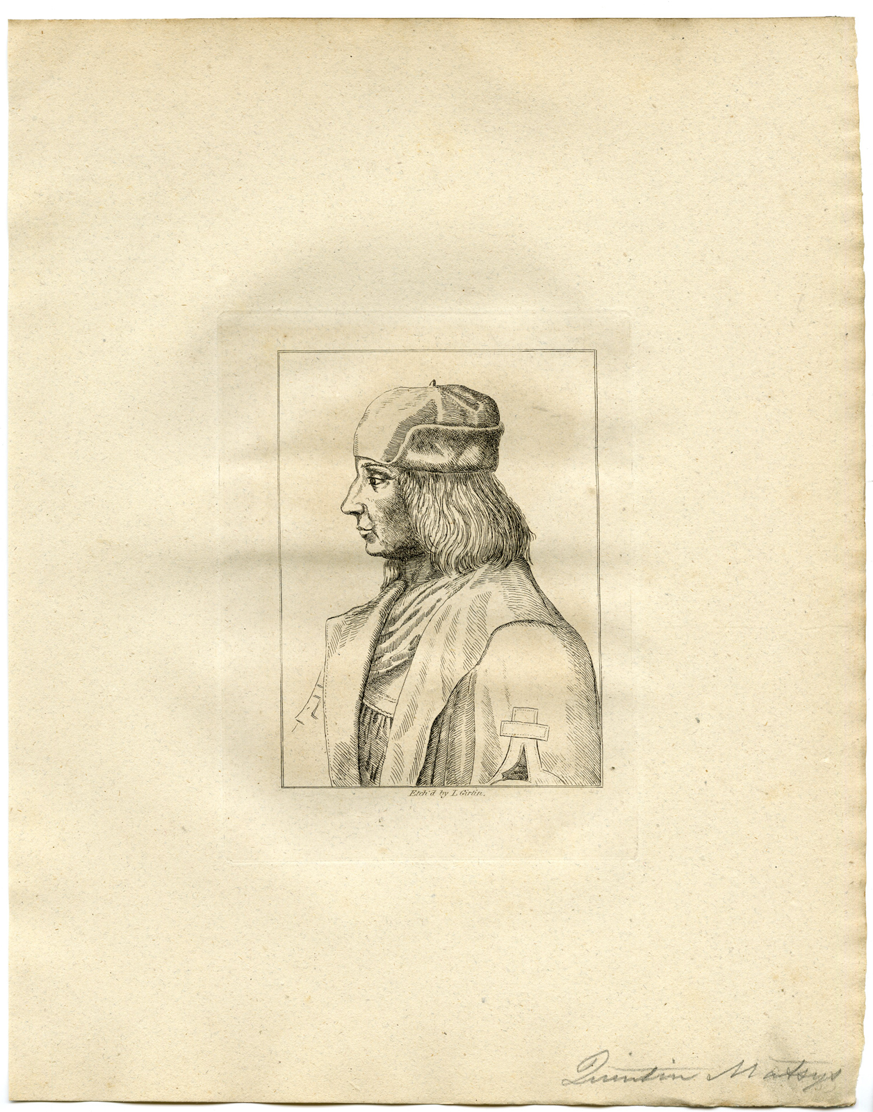 , Antique Print – PORTRAIT-QUINTIN MATSIJS-MASSYS-GIRTIN after TBD – 1817, Pictura Antique Prints