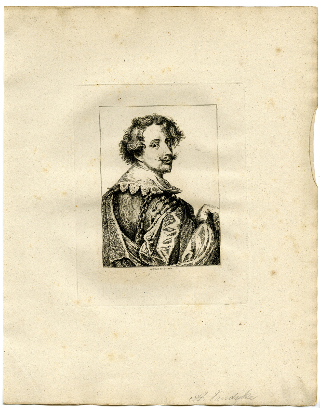 , Antique Print – PORTRAIT-ANTHONY VAN DYCK-GIRTIN after TBD – 1817, Pictura Antique Prints
