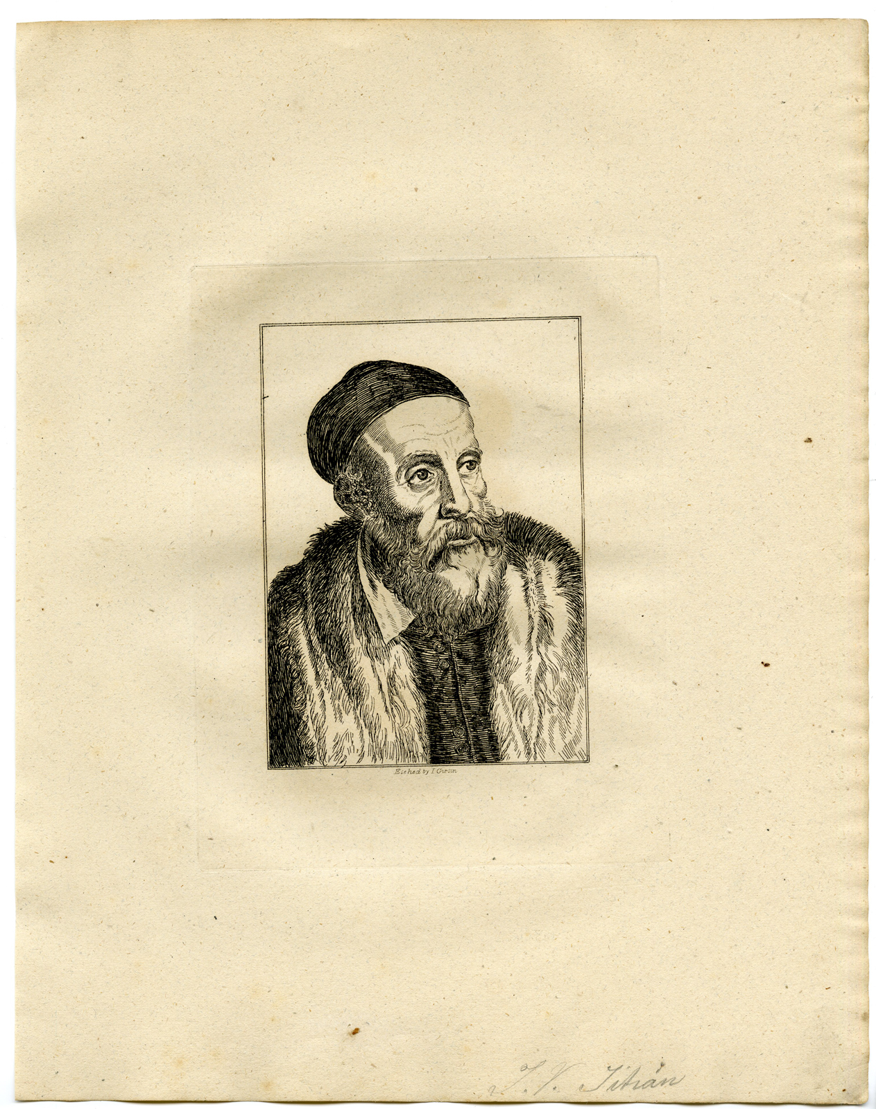 , Antique Print – PORTRAIT-TITIAN-TIZIANO VECELLI-GIRTIN after TBD – 1817, Pictura Antique Prints